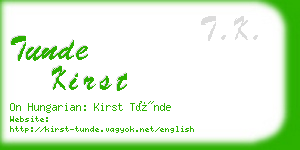 tunde kirst business card